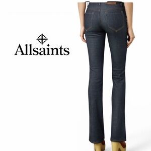 AllSaints Flare Fit Raw Indigo Jeans